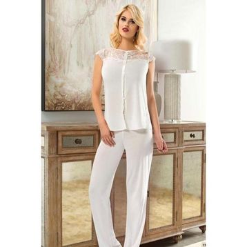 Sistina 1561 Ekru Penye Kadın Pijama Takımı