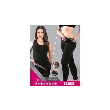 Sistina 743 Siyah Siyah Polymer Kumaş Kadın Sauna Takım