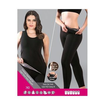 Sistina 743 Siyah Siyah Polymer Kumaş Kadın Sauna Takım