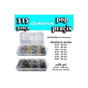 Site Hırdavat 315 Parça Aluminyum Pop Perçin Seti