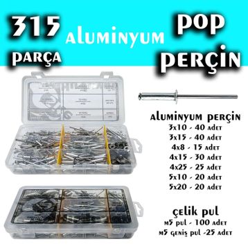 Site Hırdavat 315 Parça Aluminyum Pop Perçin Seti