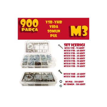 Site Hırdavat 900 Parça M3 Vida Seti