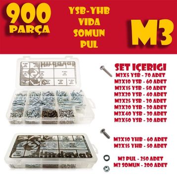 Site Hırdavat 900 Parça M3 Vida Seti