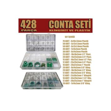 Site Hırdavat Yeşil Beyaz 428 Parça Plastik ve Klingirit Conta Seti