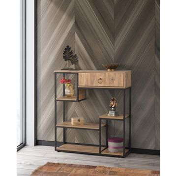 Sivas Gözde Mobilya Ekonomik Ferforje Raflı Çiçeklik 100x30x92 cm Dresuar