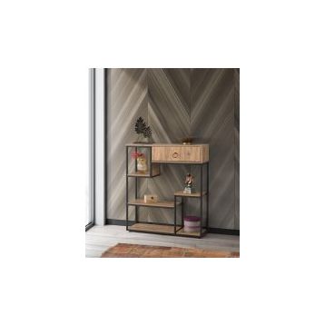 Sivas Gözde Mobilya Ekonomik Ferforje Raflı Çiçeklik 100x30x92 cm Dresuar