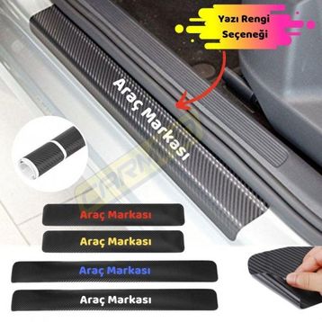Size Özel 4 Adet Karbon Kapı Eşiği Sticker