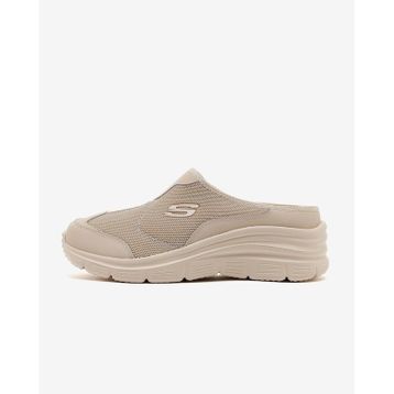Skechers 12714TK TPE Fashion Fit Bej Kadın Arkası Açık Spor Ayakkabı