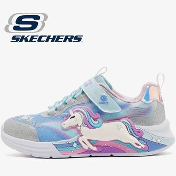 Skechers 302298L SMLT Unicorn Chaser Çocuk Gri Işıklı Spor Ayakkabı