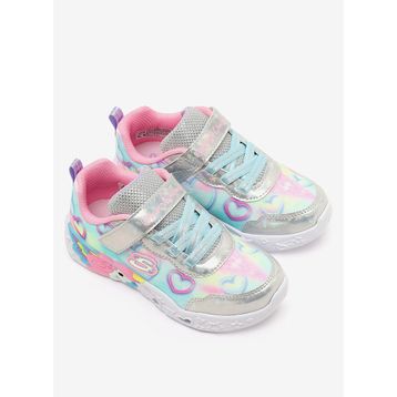 Skechers 303064N SMLT Unicorn Charmer Lil Heart Sparkles Gri Çocuk Işıklı Spor Ayakkabı