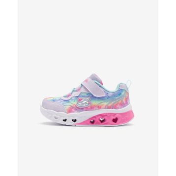 Skechers 303253N LVAQ Flutter Heart Lights - Groovy Swirl Mor Çocuk Işıklı Spor Ayakkabı