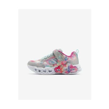 Skechers 303753L SMLT Infinite Heart Lights Color Lovin Gri Gümüş Işıklı Büyük Kız Çocuk Spor Ayakkabı