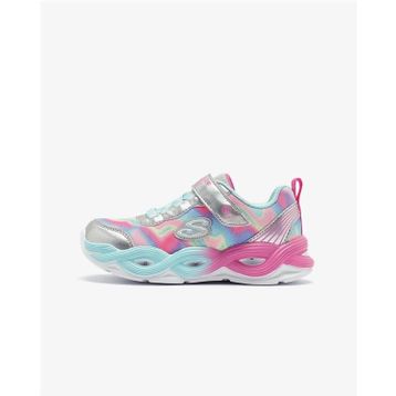 Skechers 303753L SMLT Infinite Heart Lights Color Lovin Gri Gümüş Işıklı Büyük Kız Çocuk Spor Ayakkabı