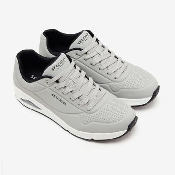 Skechers 52458 LGBK Uno - Stand On Air Gri Erkek Spor Ayakkabı