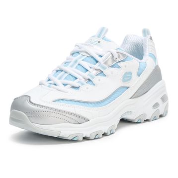 Skechers D'Lites Kromatik 150246 WSLB Beyaz Gümüş Açık Mavi Kadın Spor Ayakkabı