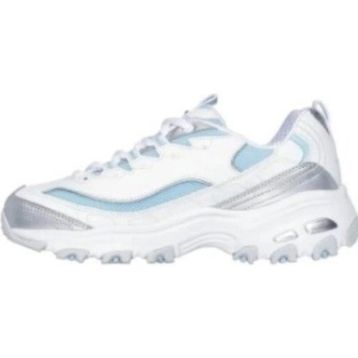 Skechers D'Lites Kromatik 150246 WSLB Beyaz Gümüş Açık Mavi Kadın Spor Ayakkabı
