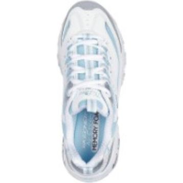Skechers D'Lites Kromatik 150246 WSLB Beyaz Gümüş Açık Mavi Kadın Spor Ayakkabı