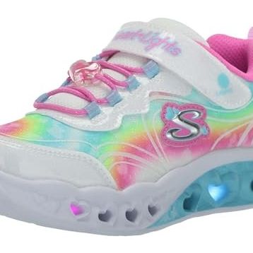 Skechers Flutter Heart Lights Groovy Swirl GS Beyaz Işıklı Kız Çocuk Spor Ayakkabı