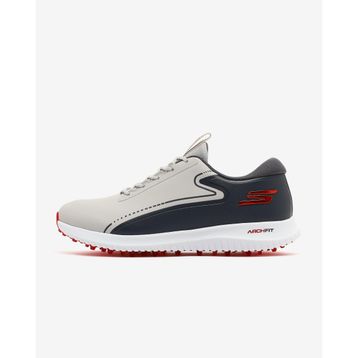 Skechers Max 2 Arch Fit Su Geçirmez Spikeless Gri Kırmızı Erkek Golf Ayakkabısı