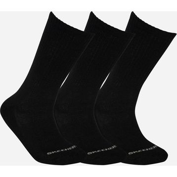 Skechers S192135-001 Padded Crew Cut 3'lü Siyah Çorap