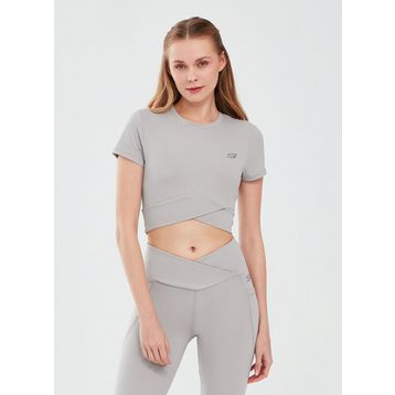 Skechers S241133-003 Performance Coll. W Short Sleeve Antrasit Bisiklet Yaka Kadın T-shirt
