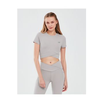 Skechers S241133-003 Performance Coll. W Short Sleeve Antrasit Bisiklet Yaka Kadın T-shirt