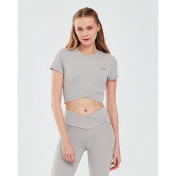 Skechers S241133-003 Performance Coll. W Short Sleeve Antrasit Bisiklet Yaka Kadın T-shirt
