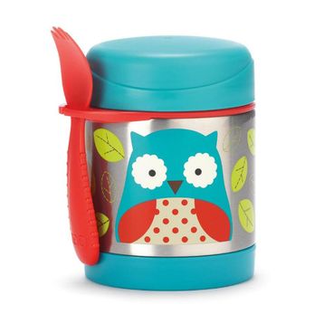 Skip Hop 2 Parça Baykuş Paslanmaz Çelik Mama Saklama ve Taşıma Termosu