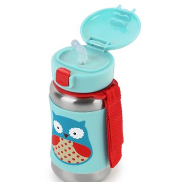 Skip Hop Zoo Baykuş Pipetli Paslanmaz Çelik Suluk