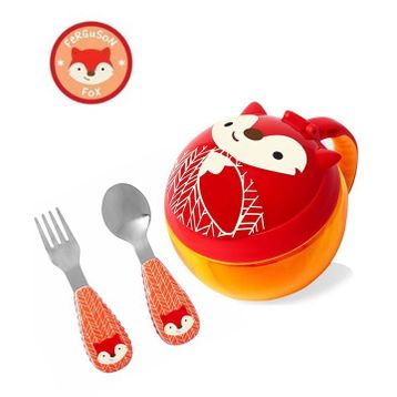 Skip Hop Zoo Tilki Çerez Kabı Çatal Kaşık Seti