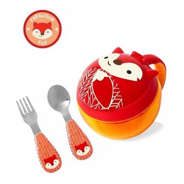 Skip Hop Zoo Tilki Çerez Kabı Çatal Kaşık Seti
