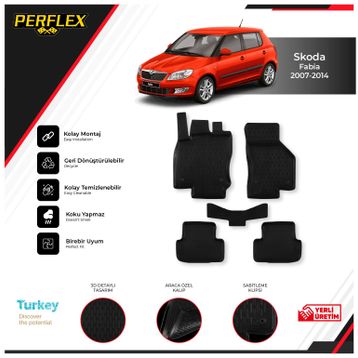 Skoda Fabia 2007-2014 3D Havuzlu Paspas