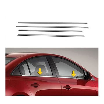 Skoda Fabia 2008-2014 Paslanmaz Çelik 4 Parça Krom Cam Çıtası
