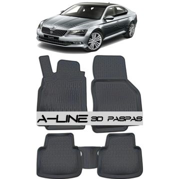 Skoda Super B 2015 Siyah Havuzlu Paspas