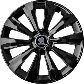 Skoda Yeti 16 inç Amblemli Piano Black 4'lü Set 214 Jant Kapağı