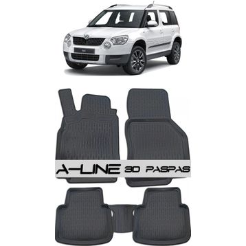 Skoda Yeti Siyah 3D Havuzlu Paspas