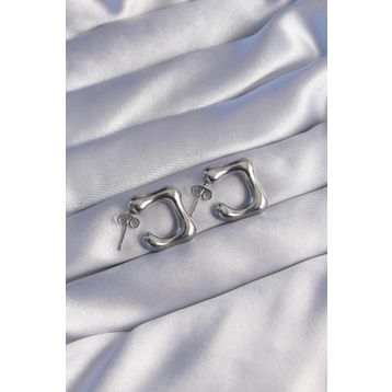 Skygo TJ-BKP9042 316L Çelik Gümüş Renk Minimal Bubble Küpe