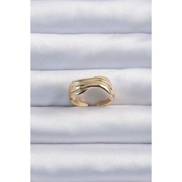 Skygo TJ-BYK3291 Pirinç Altın Renk Kıvrımlı Ayarlanabilir Yüzük