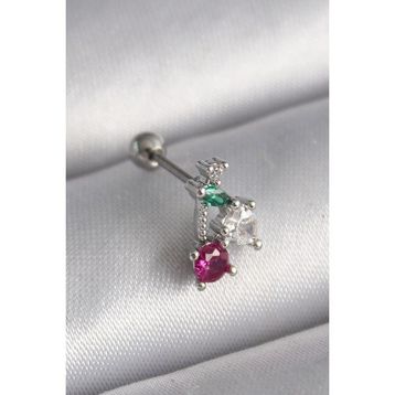 Skygo TJ-PR1227 316L Çelik Gümüş Renk Zirkon Taşlı Tragus Piercing