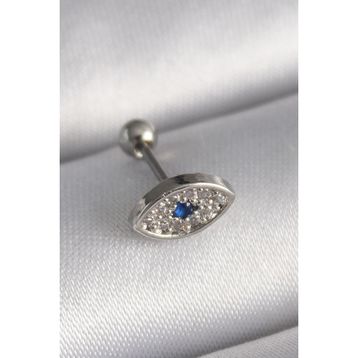Skygo TJ-PR1253 316L Çelik Gümüş Renk Zirkon Taşlı Göz Tragus Piercing