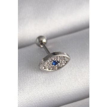 Skygo TJ-PR1253 316L Çelik Gümüş Renk Zirkon Taşlı Göz Tragus Piercing