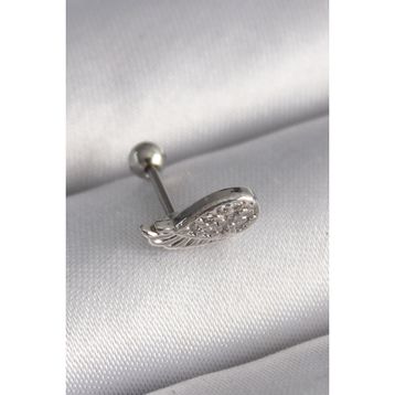 Skygo TJ-PR1269 316L Çelik Gümüş Renk Zirkon Taşlı Kanat Tragus Piercing