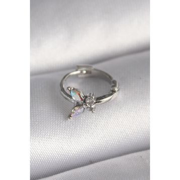 Skygo TJ-PR1327 316L Çelik Gümüş Renk Zirkon Taşlı Kelebek Model Tragus Piercing