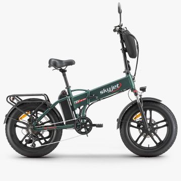 Skyjet Trvııı Pro W Çift Bataryalı 1000 W Yeşil Katlanabilir Elektrikli Bisiklet