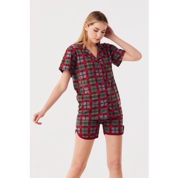 Slash Butik Ekose Desenli Pijama Takımı