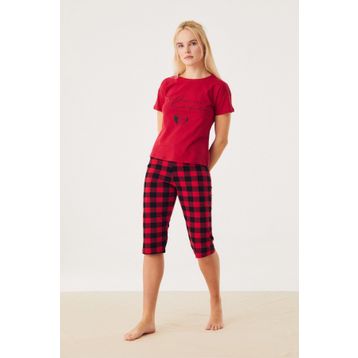 Slash Butik Ekose Desenli Pijama Takımı