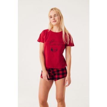Slash Butik Ekose Desenli Pijama Takımı