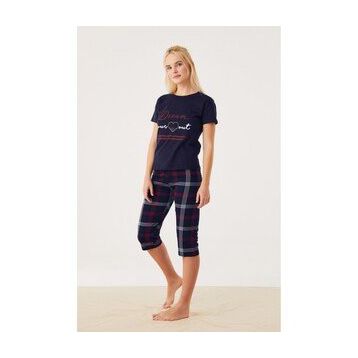 Slash Butik Ekose Desenli Pijama Takımı