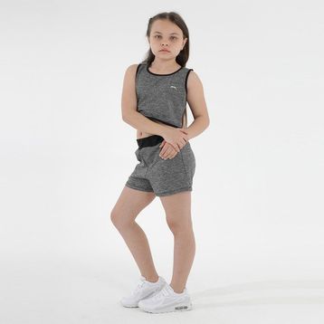 Slazenger Desta Koyu Gri Kız Çocuk Şort Takım