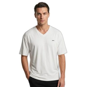 Slazenger KATRE Erkek V Yaka Beyaz Tişört